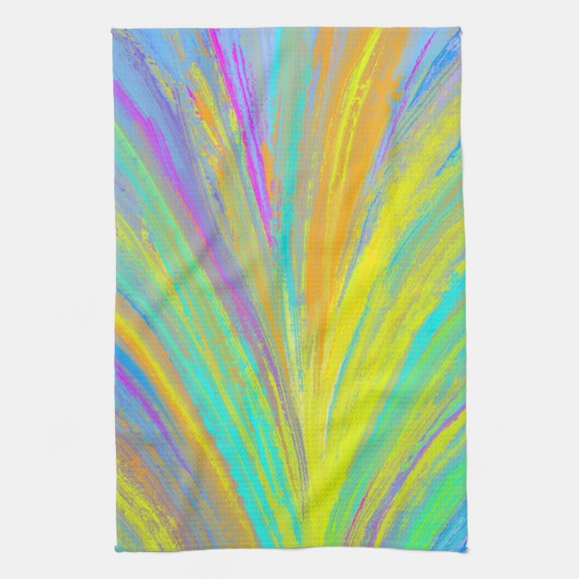 Abstract Tropical Summer Fun Tea Towel (Vertical)