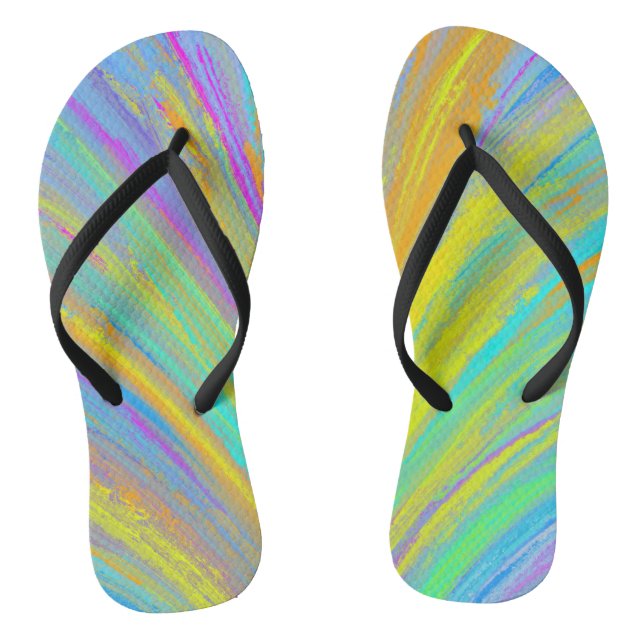 Abstract Tropical Summer Fun Thongs (Footbed)