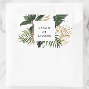 Abstract tropical wedding stickers