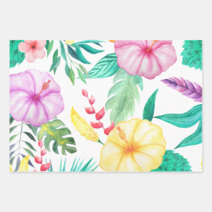 Abstract Tropical Wrapping Paper Sheet