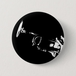 Abstract Trumpet Button Badge