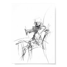Abstract Trumpet Player Sketch - Premium