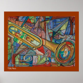 Abstract Trumpet Poster by ValAries