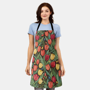 Abstract Tulip Butterfly Cottagecore Apron