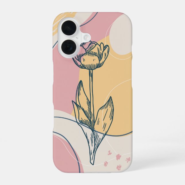 Abstract Tulip iPhone 16 Case (Back)
