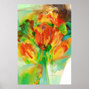 Abstract tulip study poster