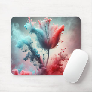 Abstract Tulip With Smoky Clouds Mouse Pad