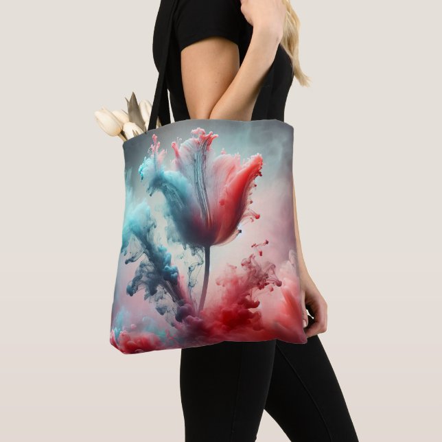 Abstract Tulip With Smoky Clouds Tote Bag (Close Up)