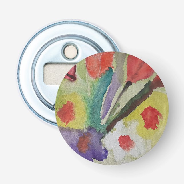 Abstract Tulips & Spring Flowers Bottle Opener (Front)