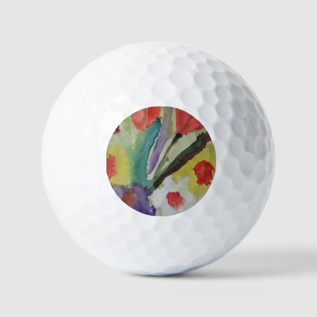 Abstract Tulips & Spring Flowers  Golf Balls (Front)