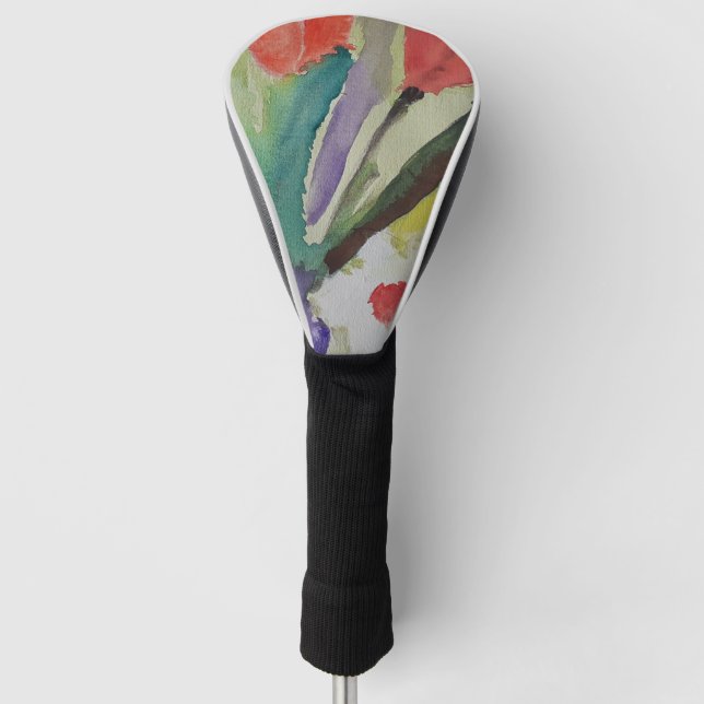 Abstract Tulips & Spring Flowers Golf Head Cover (Front)