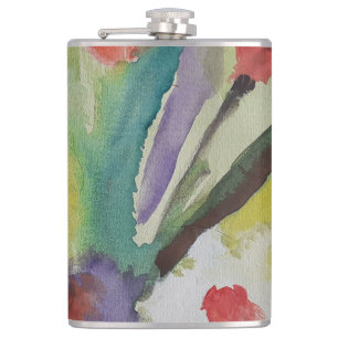 Abstract Tulips & Spring Flowers Hip Flask