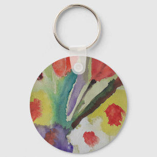 Abstract Tulips & Spring Flowers  Key Ring