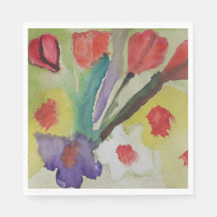 Abstract Tulips & Spring Flowers Napkin