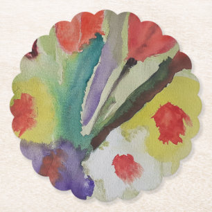 Abstract Tulips & Spring Flowers Paper Coaster