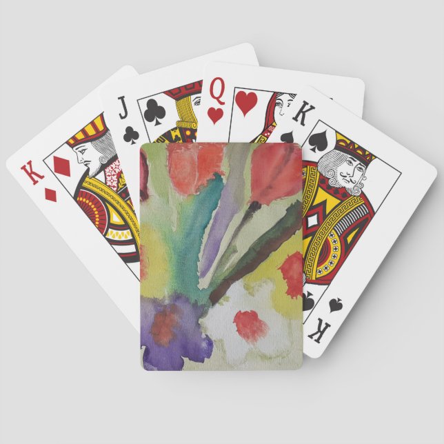 Abstract Tulips & Spring Flowers  Playing Cards (Back)