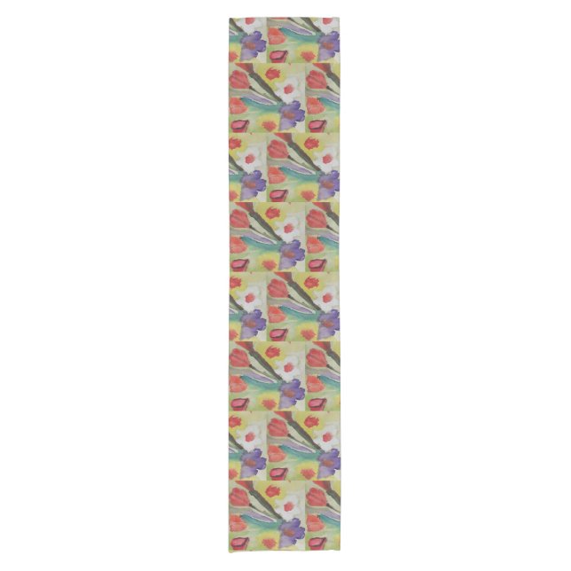 Abstract Tulips & Spring Flowers  Short Table Runner (Front)