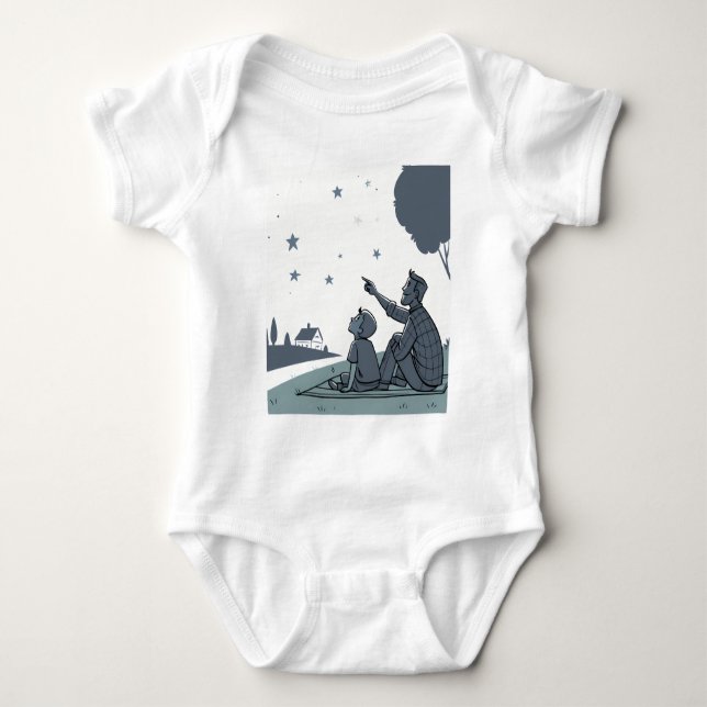 Abstract Tunnel Perspective with Two Figures Baby Bodysuit (Front)