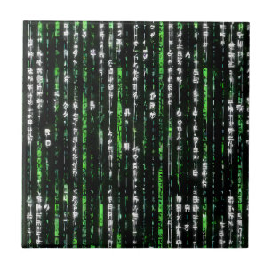 Abstract Tunnel Perspective with Two Figures Ceramic Tile