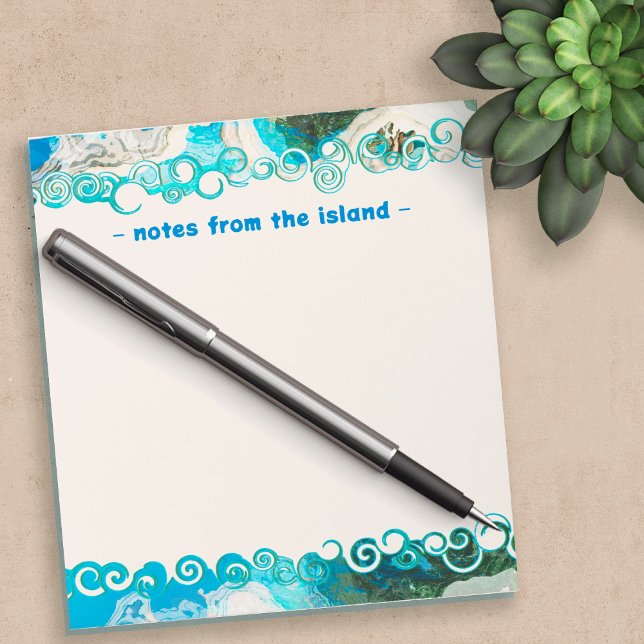 Abstract Turquoise Blue & Sea Green Custom Notepad (Creator Uploaded)