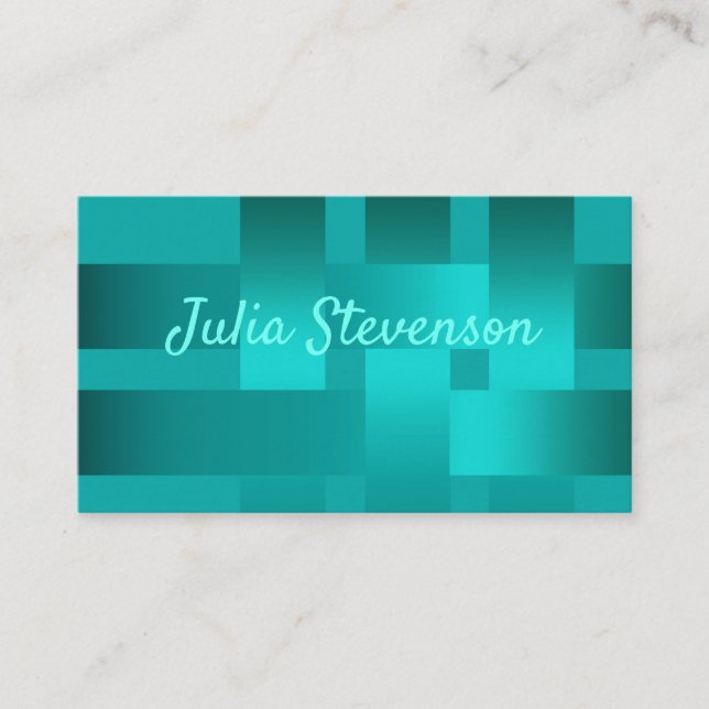 Abstract, turquoise, creative business card (Front)