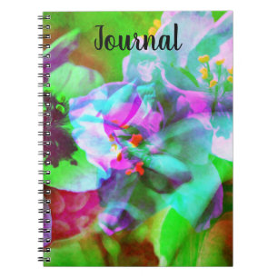 Abstract Turquoise Flowers Journal Notebook