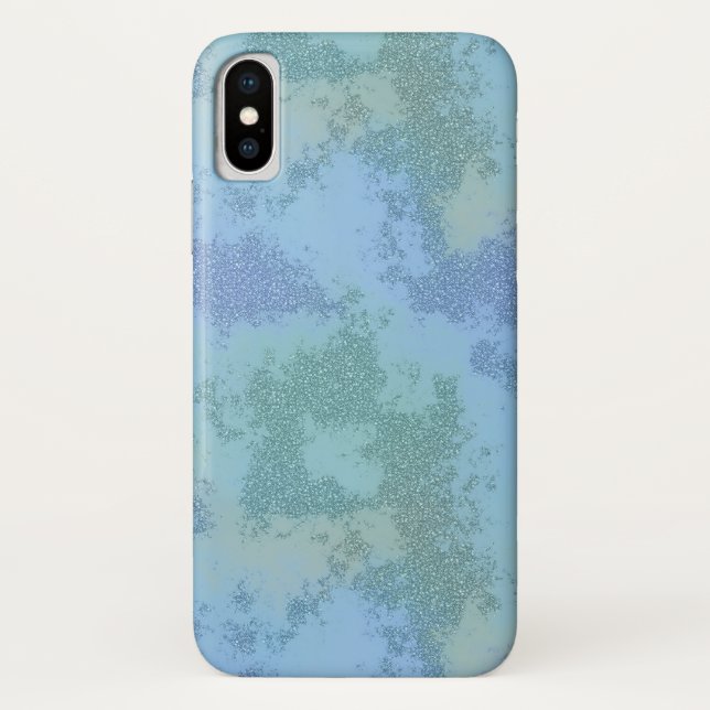 Abstract Turquoise Mermaid Glitter Phone Case (Back)