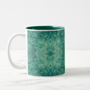 Abstract turquoise ocean reflection Two-Tone coffee mug