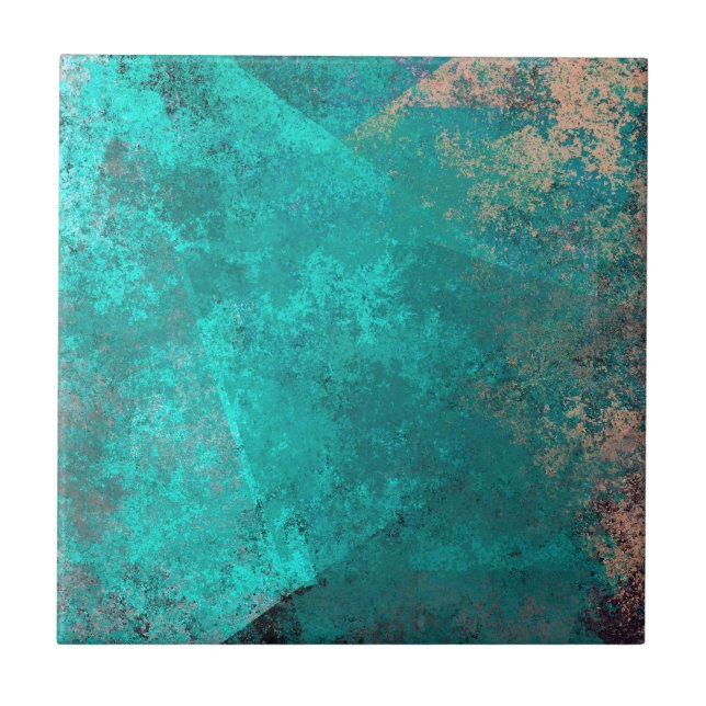 abstract turquoise teal grunge texture background tile (Front)