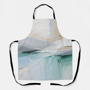 Abstract Turquoise White Texture Apron