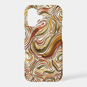 Abstract Turtle Shell Earth Tone Ink iPhone Cases