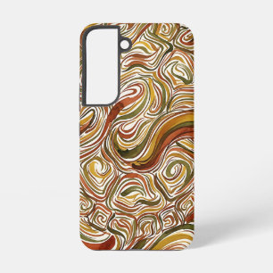 Abstract Turtle Shell Earth Tone Samsung Cases