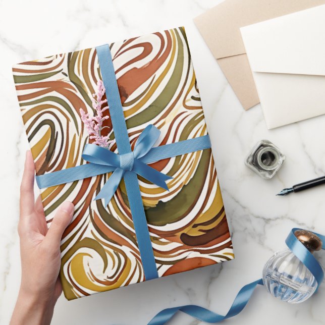 Abstract Turtle Shell Earth Tone Wrapping Paper (Gifting)