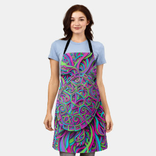 Abstract Turtle Shell Neon Apron