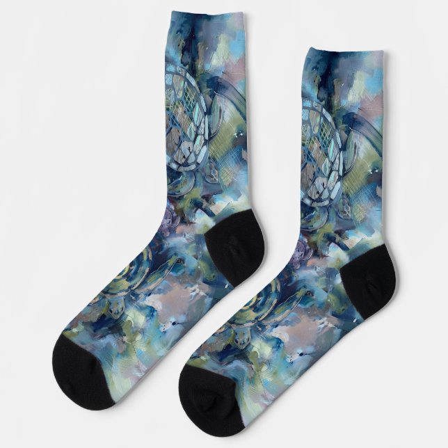 Abstract Turtle Socks (Left)