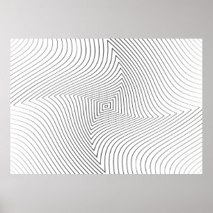 Abstract twisted background. Lines of variable thi Poster