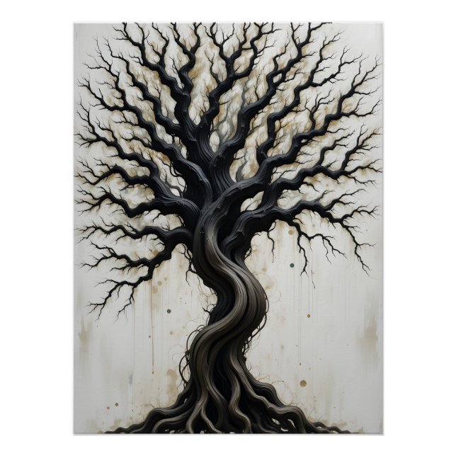 Abstract Twisted Tree Poster (Front)