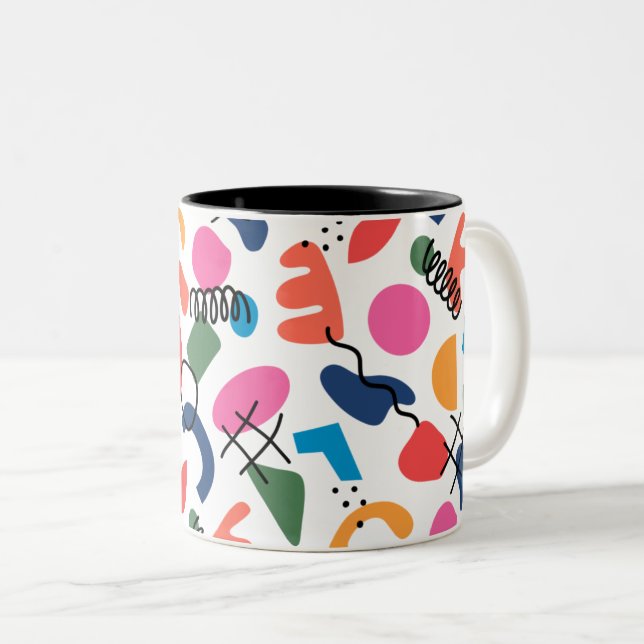 Abstract Two-Tone Coffee Mug (Front Right)