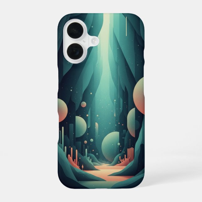 Abstract Underwater Cave iPhone 16 Case (Back)