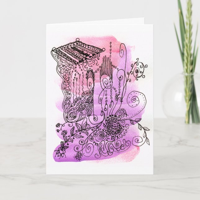Abstract Underwater Garden Purple Red Mother's Day Holiday Card (Front)