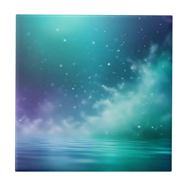 Abstract Underwater Scene Ceramic Tile (Front)