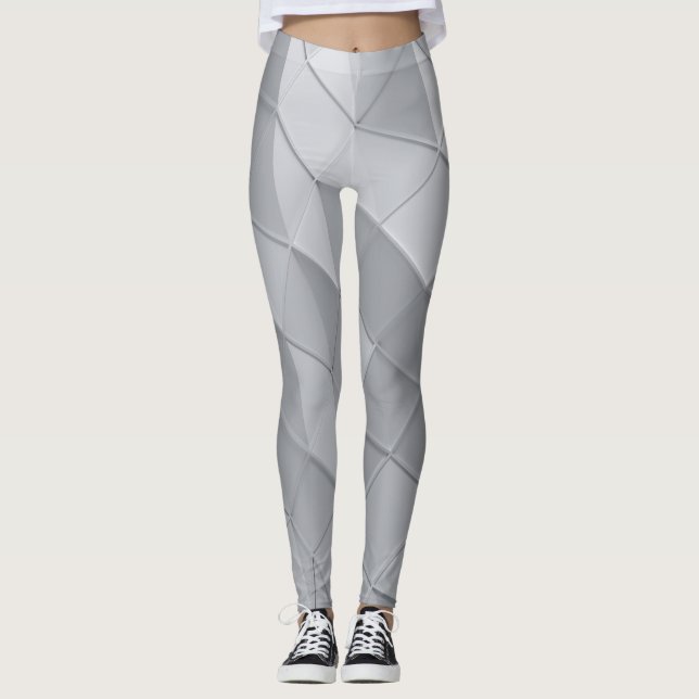 Abstract uneven geometric optical illusion leggings (Front)
