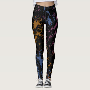 Abstract Uneven Pattern Leggings