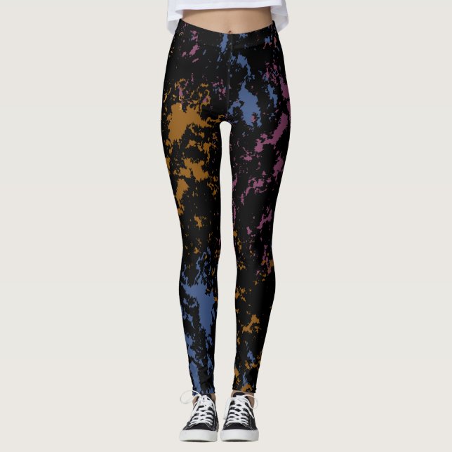 Abstract Uneven Pattern Leggings (Front)
