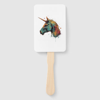 Abstract Unicorn Hand Fan