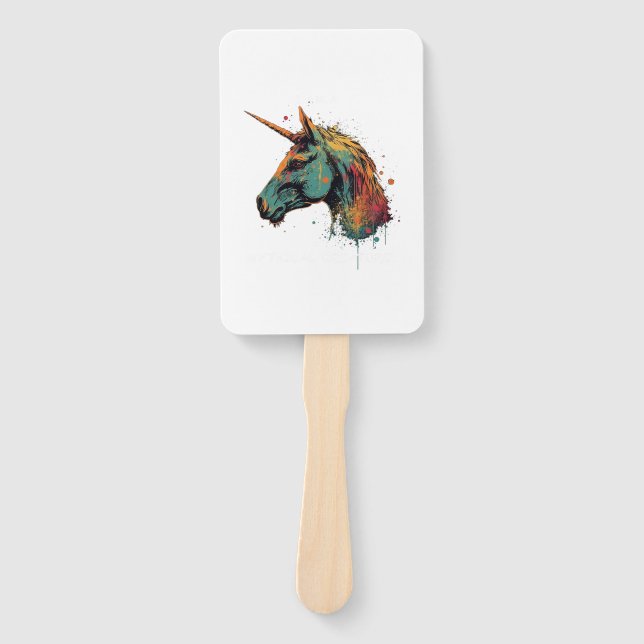 Abstract Unicorn Hand Fan (Front)