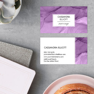Abstract Unique Purple Alcohol Ink Liquid Art Business Card