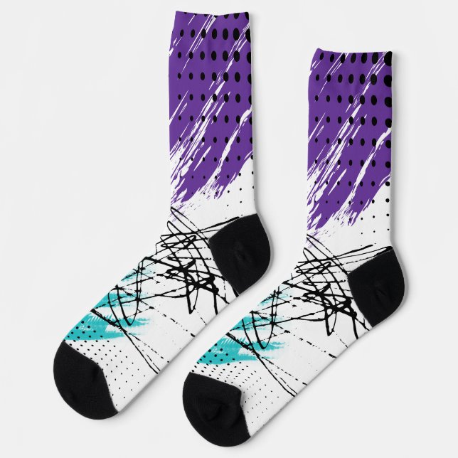 Abstract UPC design on socks (Left)