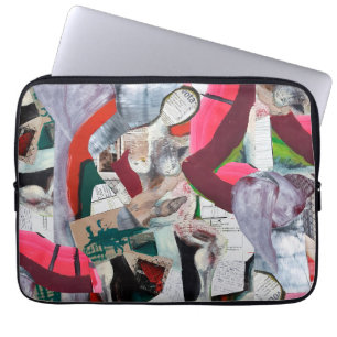 Abstract Urban Art Collage Hand-painted Laptop Sleeve