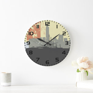 Abstract Urban Background Large Clock